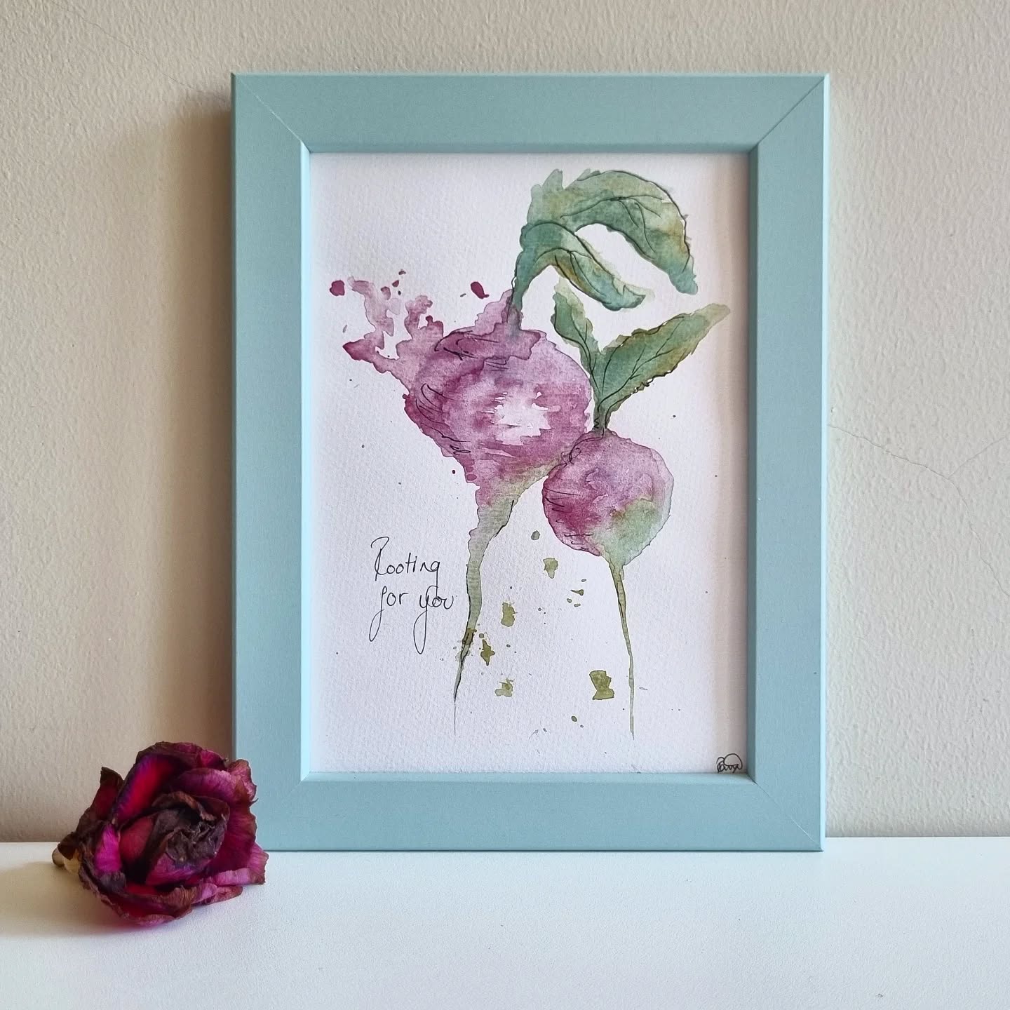 Beetroot watercolour painting, cute art