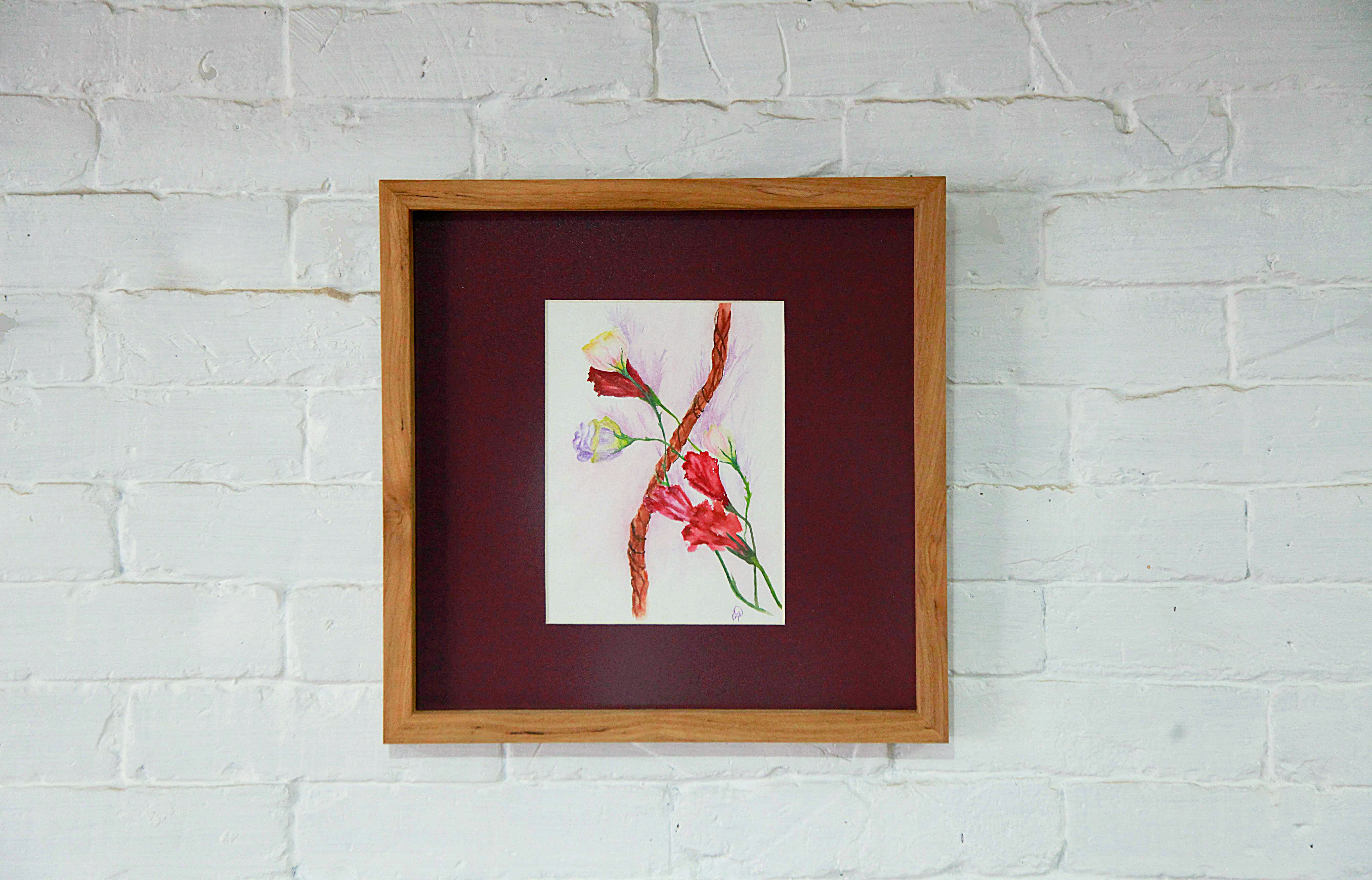 Original watercolour painting of roses, Thailand.