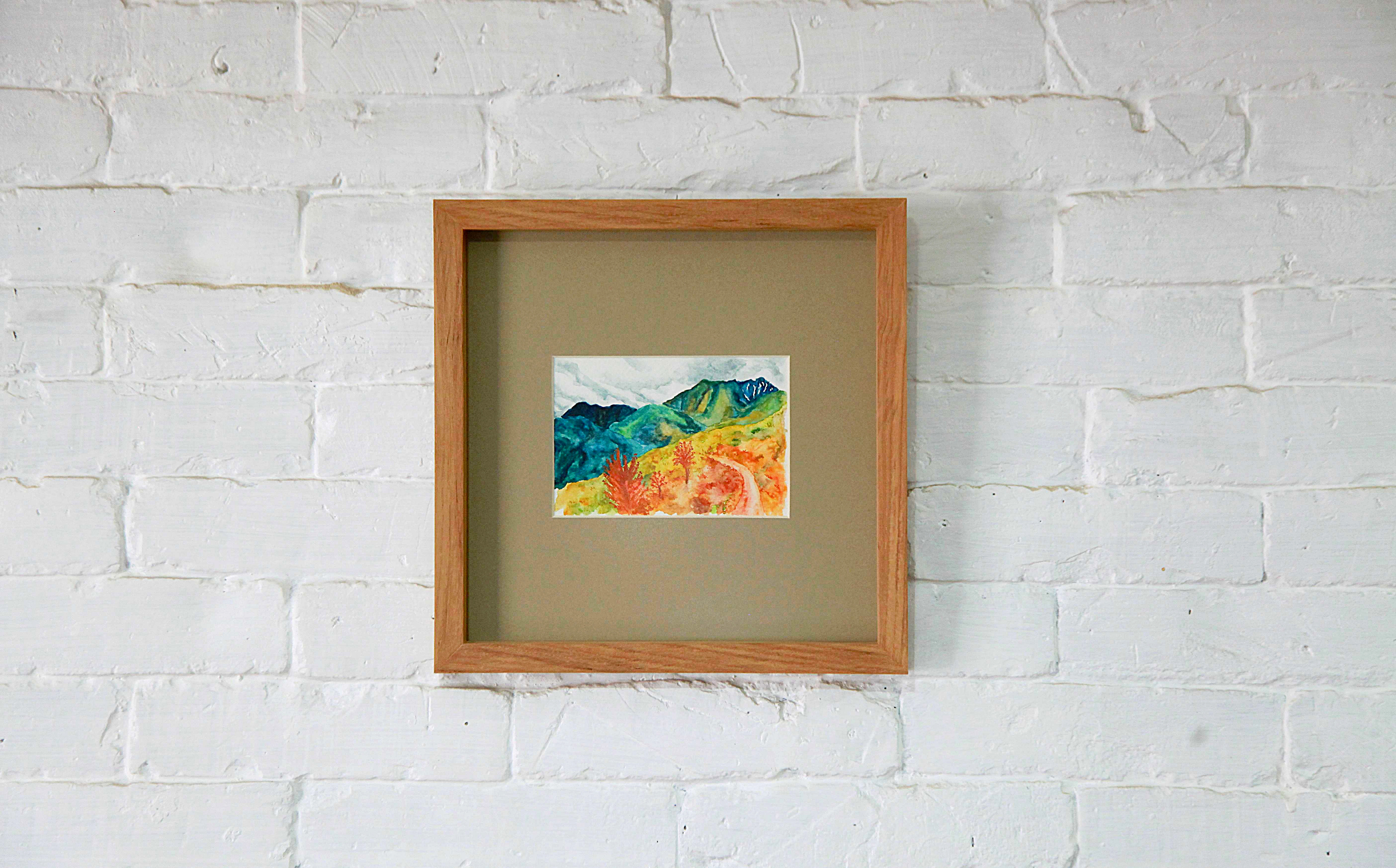 Original watercolour of Himalaya mountain.