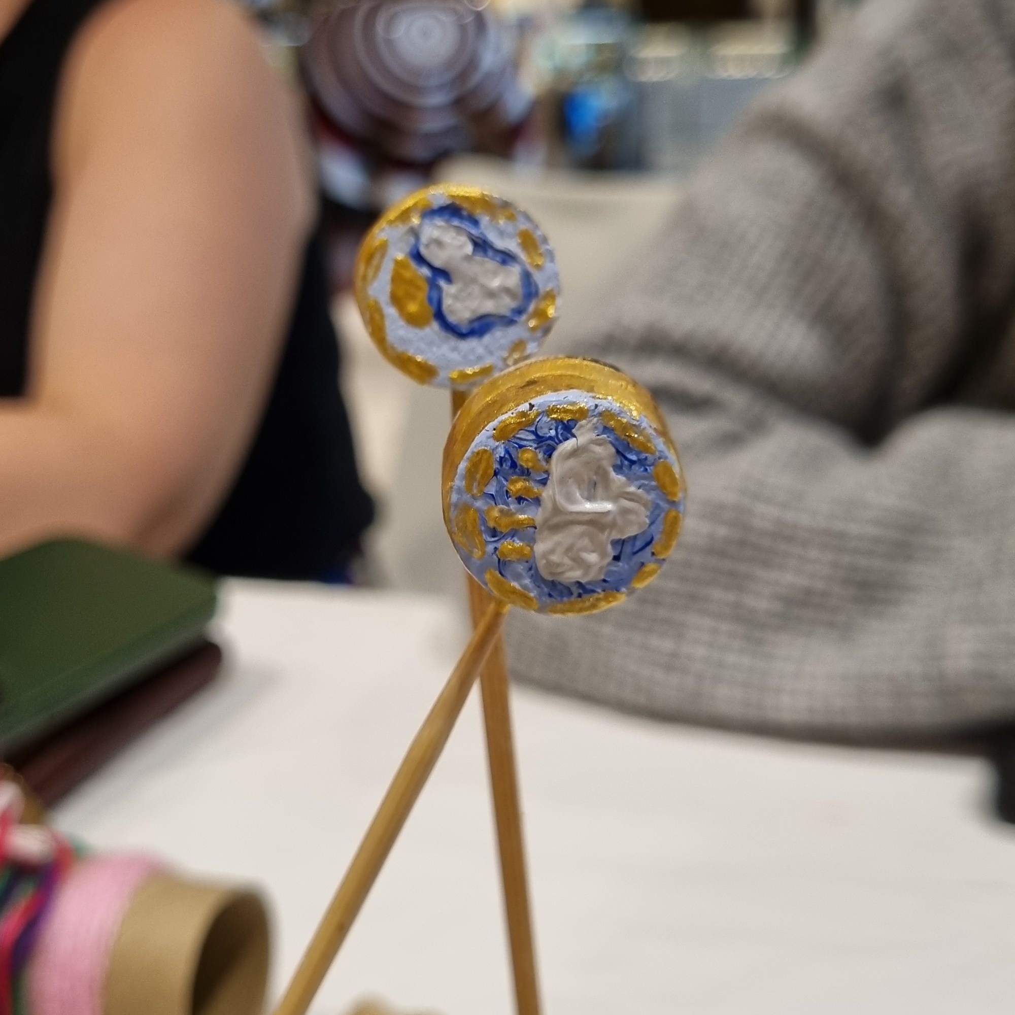 Paint your own cork earrings workshop in Bangkok.