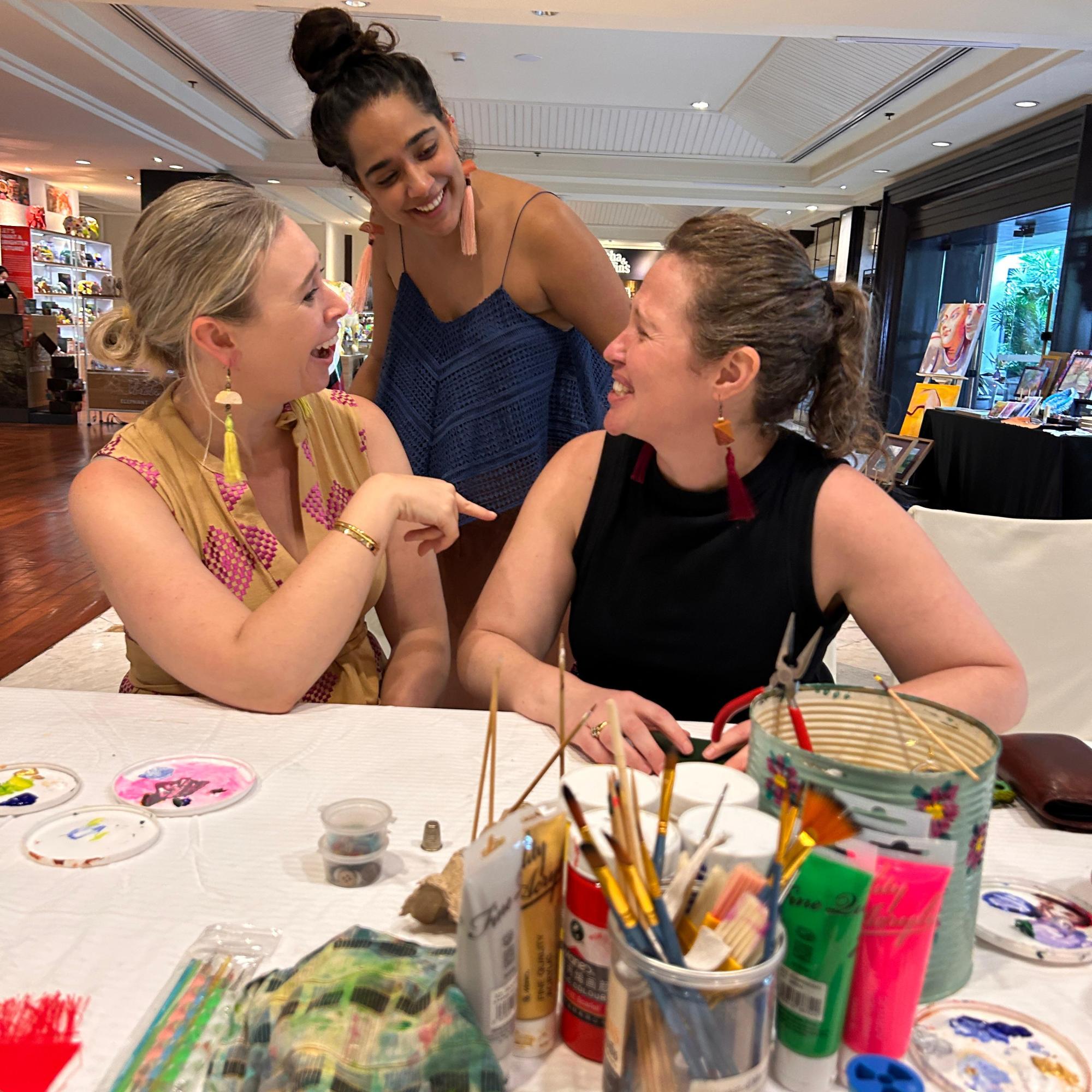 Friends doing a creative workshop in Bangkok with Rubynnastory.